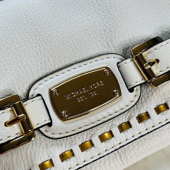 Michael Kors Optic White Hamilton Whipped Shoulder Bag - Picture 3 of 13